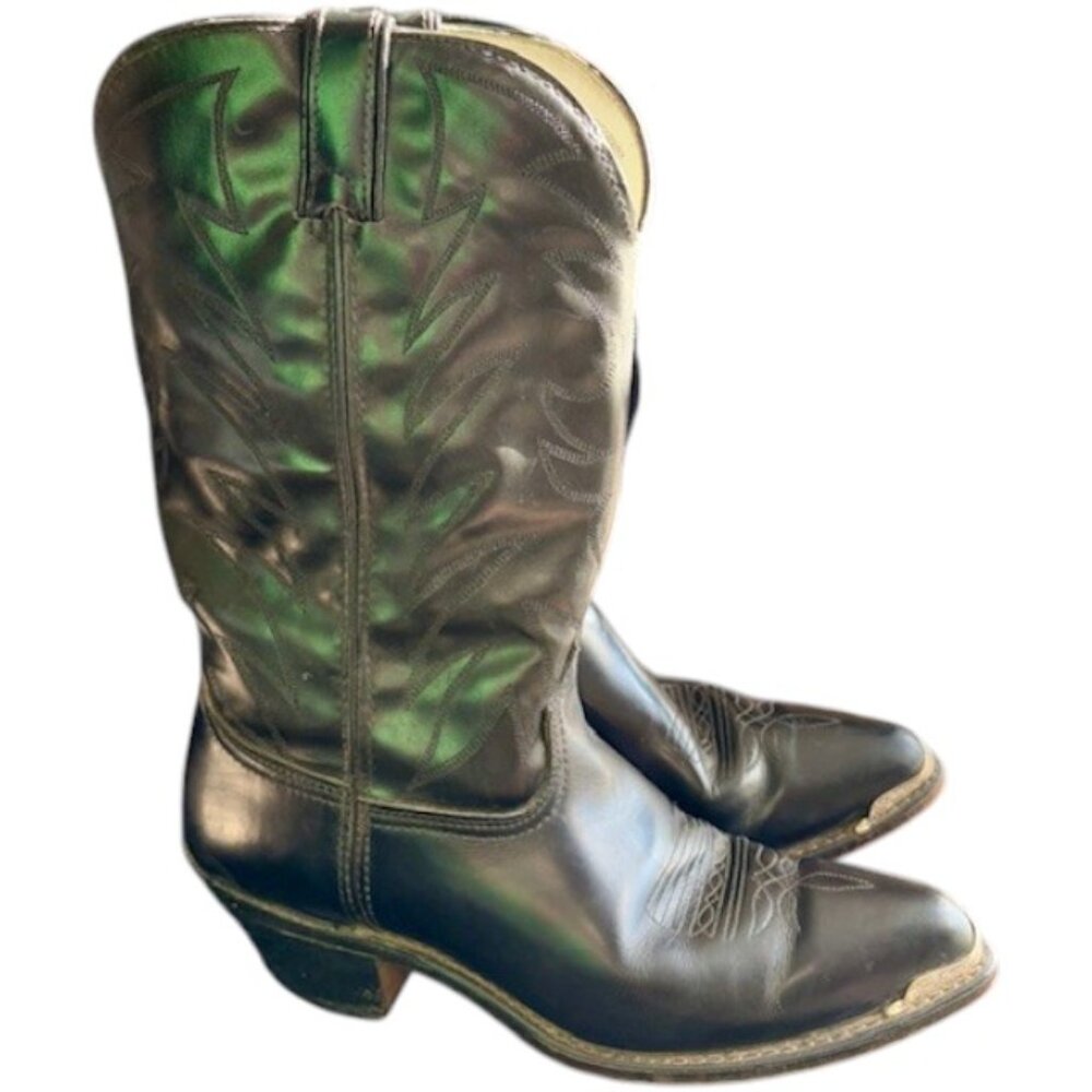 Durango DB400 Embroidered Mid-Calf Snip Toe Western Boots - Black - 11D